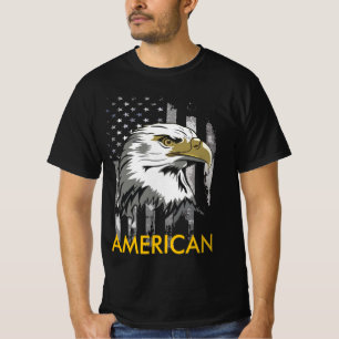 Camiseta Bandeira do Logotipo do Patriots Eagle Americanos