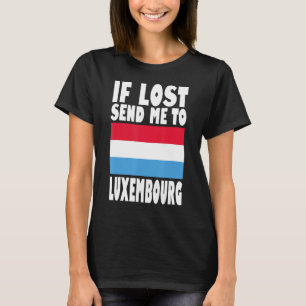 Camiseta Bandeira do Luxemburgo Design Se perdido envie-me
