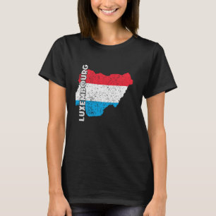 Camiseta Bandeira do Luxemburgo Mapa Vintage Letzebuerg Lux