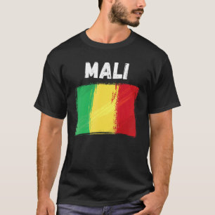 Camiseta Bandeira do Mali Vintage Grunge, Bandeira do Mali