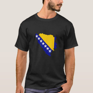 Camiseta Bandeira Do Mapa Da Bósnia E Herzegovina