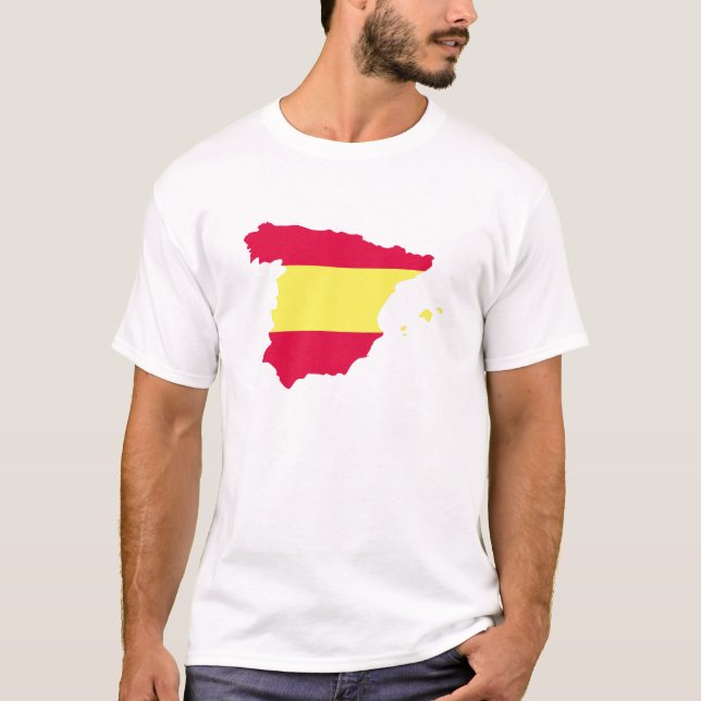 Camiseta Bandeira do mapa da espanha (Frente)