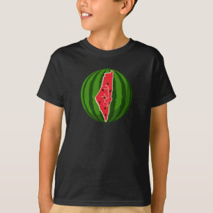 Camiseta Bandeira do Mapa da Melancia Palestina. Palestinos