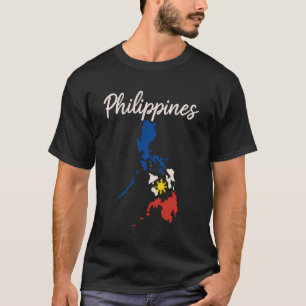 Camiseta Bandeira do Mapa das Filipinas Filipino