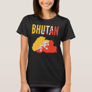Camiseta Bandeira do Mapa do Butão