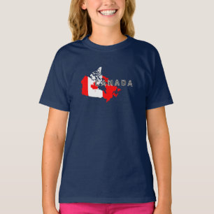Camiseta Bandeira do mapa do Canadá Canadense Simples Moder