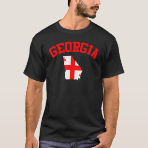 Camiseta Bandeira do Mapa do Estado da Geórgia EUA Vintage