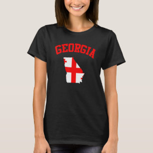 Camiseta Bandeira do Mapa do Estado da Geórgia EUA Vintage 