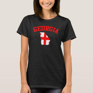 Camiseta Bandeira do Mapa do Estado da Geórgia EUA Vintage