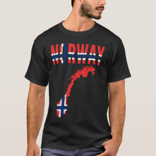 Camiseta Bandeira do Mapa do País Norueguês Nórdico Noruega