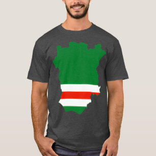 Camiseta Bandeira do Mapa Nacional da República Chechena da