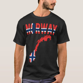 Camiseta Bandeira do Mapa Norueguês Nórdico da Noruega