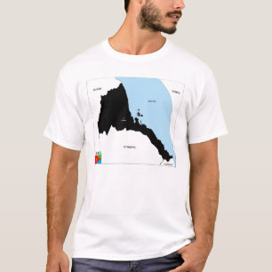 Camiseta bandeira do mapa político do país eritrea