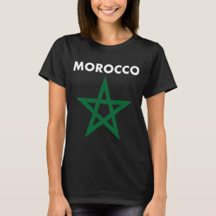 Camiseta Bandeira Do Marrocos Para Homens E Mulheres