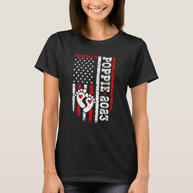Camiseta Bandeira do Mens Us Promovida para Poppie no Leste (Frente)