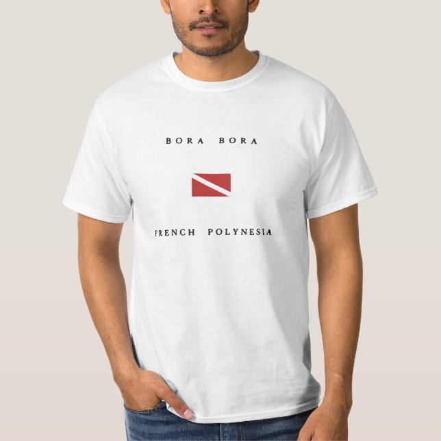 Camiseta Bandeira do mergulho do mergulhador de Bora Bora (Frente)