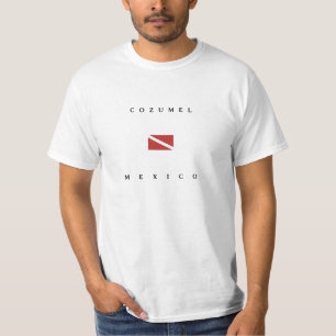 Camiseta Bandeira do mergulho do mergulhador de Cozumel