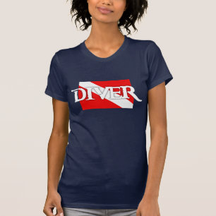 Camiseta bandeira do mergulho do Pirata-estilo