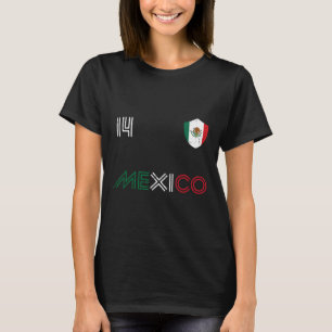 Camiseta Bandeira do México 14 Fã de Futebol Mexicano Homen