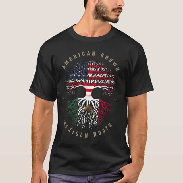 Camiseta Bandeira do México - Americano Cultivo Mexicano (Frente)