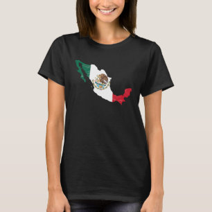 Camiseta Bandeira do México com mapa mexicano angustiado