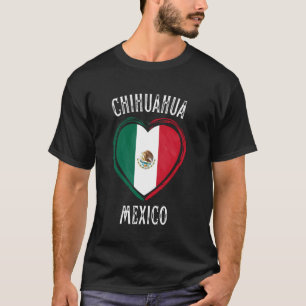 Camiseta Bandeira do México Coração Cidade de Chihuahua