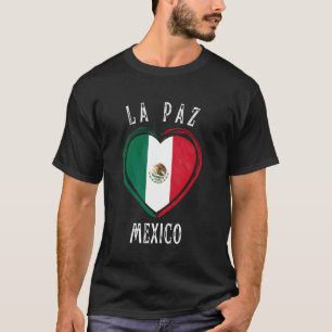 Camiseta Bandeira do México Coração Cidade La Paz