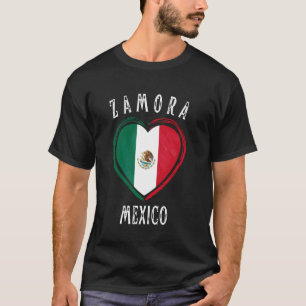 Camiseta Bandeira do México Coração Cidade Zamora