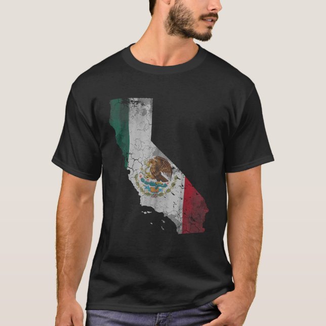 Camiseta Bandeira do México da Califórnia (Frente)