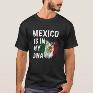 Camiseta Bandeira do México DNA Mexicano Maia Asteca Inca H