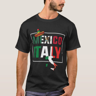 Camiseta Bandeira Do México E Da Itália