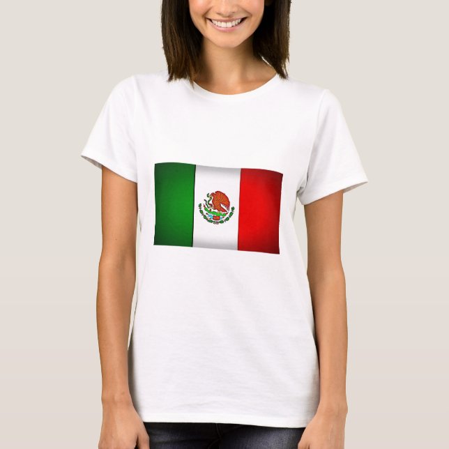Camiseta Bandeira do México Estilizada (Frente)