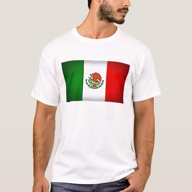 Camiseta Bandeira do México Estilizada (Frente)
