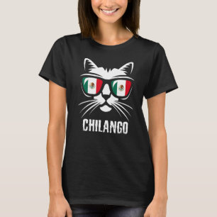 Camiseta Bandeira do México Gato Ditado Mexicano Chilango