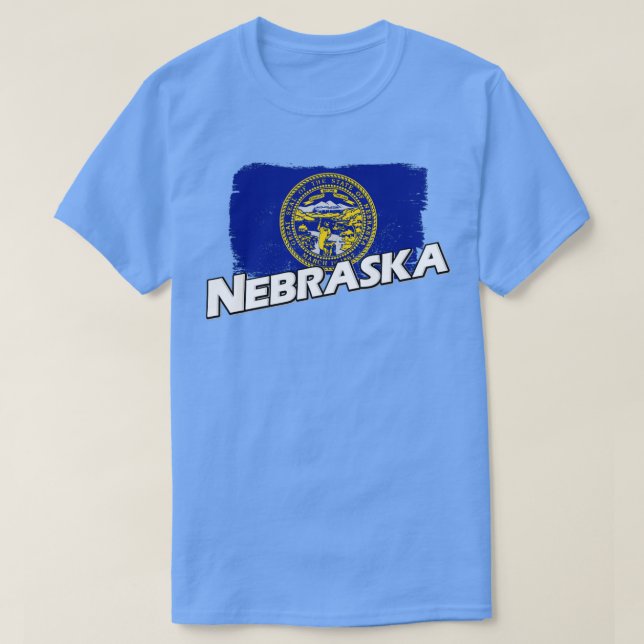 Camiseta Bandeira do Nebraska (Frente do Design)