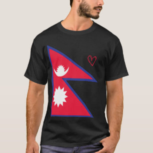 Camiseta Bandeira do Nepal Coração Nepali Orgulhoso Patrimô