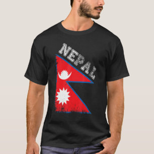 Camiseta Bandeira do Nepal Destino de Férias Turísticas Des
