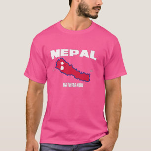 Camiseta Bandeira do Nepal, Mapa do Nepal, Dia Nacional do 