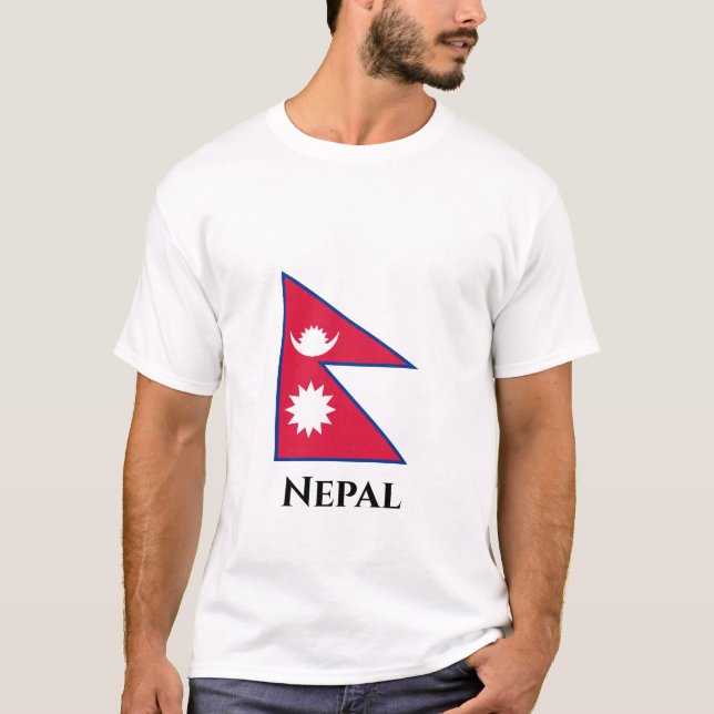 Camiseta Bandeira do Nepal (Nepalês) (Frente)