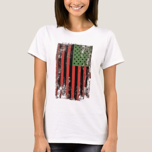Camiseta Bandeira do Orgulho Africano-Americano - Re Verde  (Frente)