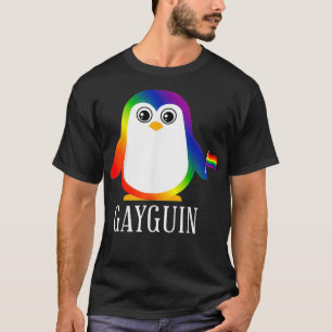 Camiseta Bandeira do Orgulho Arco-Íris do gay Penguin LGBTQ
