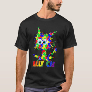 Camiseta Bandeira do Orgulho Arco-Íris LGBT Gato Aliado Gir
