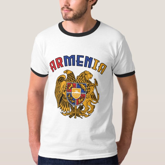 Camiseta Bandeira do Orgulho Armênia Café Mug T-Shirt Hat (Frente)