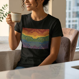 Camiseta Bandeira do Orgulho Art Déco | Arco-íris II Vintag