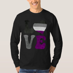 Camiseta Bandeira do Orgulho Assexual Ace Coração AMOR LGBT