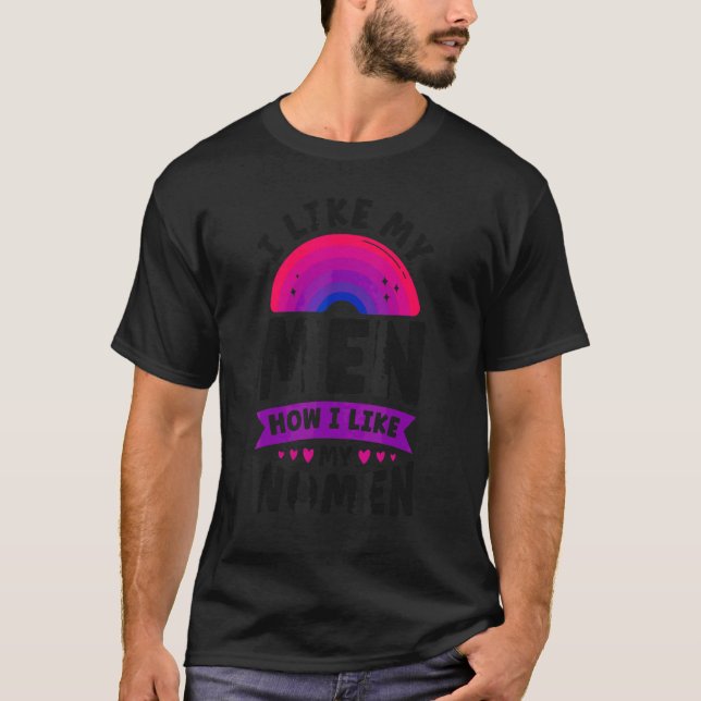Camiseta Bandeira do Orgulho Bi Bissexual Eu Gosto Dos Meus (Frente)