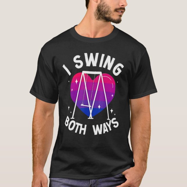 Camiseta Bandeira do Orgulho Bi Bissexual Pun Swing I Swing (Frente)
