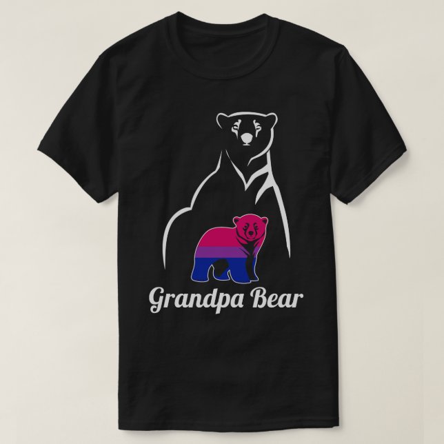 Camiseta Bandeira do Orgulho Bi do Urso do Avô Bissexual LG (Frente do Design)