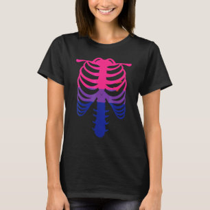 Camiseta Bandeira do Orgulho Bissexual Esqueleto Caixa To