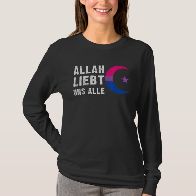 Camiseta Bandeira do Orgulho Bissexual, lua crescente Hilal (Frente)